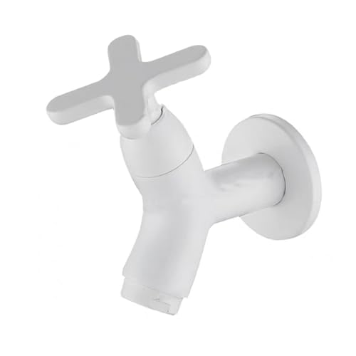 BiaoTeng Wandmontierter Wasserhahn Kaltwasser Armatur Wandmontage Einhandmischer Messing Außenwasserhahn Wand Mop Pool Wasserhahn Weiß von BiaoTeng