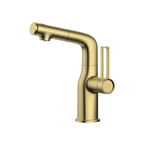 BiaoTeng Waschbecken Armaturen Ausziehbar Bad 3 Modus Warm und Kalt Mischbatterie Bad Ausziehbar Messing Waschtischarmatur Gold Gebürstet BiaoTeng Waschbecken Armaturen Ausziehbar Bad 3 Modus Warm und Kalt Mischbatterie Bad Ausziehbar Messing Waschtischarmatur Gold Gebürstet von BiaoTeng