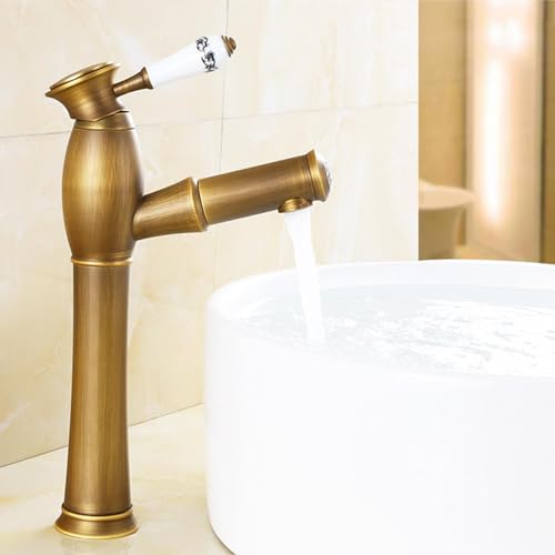 BiaoTeng Waschbecken Armaturen Ausziehbar Bad Warm und Kalt Einhebelmischer Waschbecken mit Brause Messing Mischbatterie Bad Messing Antik Hoch BiaoTeng Waschbecken Armaturen Ausziehbar Bad Warm und Kalt Einhebelmischer Waschbecken mit Brause Messing Mischbatterie Bad Messing Antik Hoch von BiaoTeng