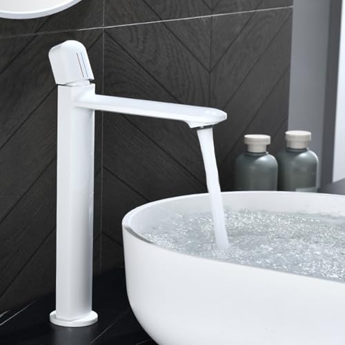 BiaoTeng Waschtischarmaturen Weiß Mischbatterie Waschbecken Warm und Kalt Armatur Badezimmer Einhebelmischer Messing Hoch BiaoTeng Waschtischarmaturen Weiß Mischbatterie Waschbecken Warm und Kalt Armatur Badezimmer Einhebelmischer Messing Hoch von BiaoTeng
