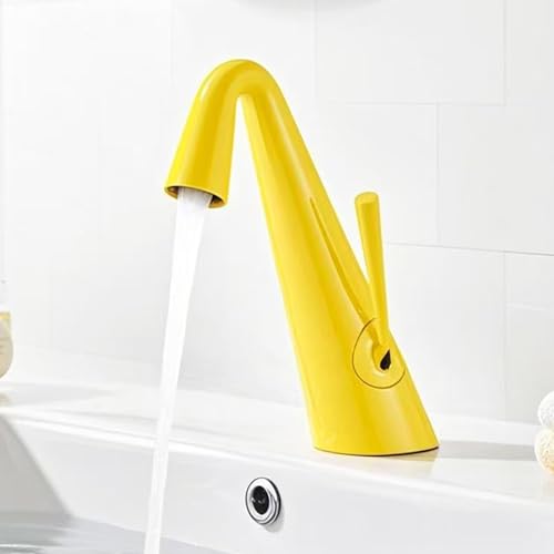 BiaoTeng Wasserhahn Bad Warm und Kalt 2 Modus Messing Einzelloch Einhebel Mischbatterie Bad Waschbecken Gelb BiaoTeng Wasserhahn Bad Warm und Kalt 2 Modus Messing Einzelloch Einhebel Mischbatterie Bad Waschbecken Gelb von BiaoTeng