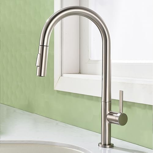 BiaoTeng Wasserhahn Küche Ausziehbar mit Brause 360° Drehbar 2 Modus Kalt und Warm Spültischarmatur Küche mit Brause Messing Gebürstet BiaoTeng Wasserhahn Küche Ausziehbar mit Brause 360° Drehbar 2 Modus Kalt und Warm Spültischarmatur Küche mit Brause Messing Gebürstet von BiaoTeng