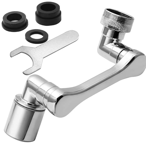 Biaungdo 1 Packung 1080° schwenkbarer Wasserhahn-Verlängerung, 2 Sprühmodi, Wasserfilterverlängerung, 360° schwenkbarer Roboterarm, Wasserhahnbelüfter, universeller multifunktionaler Biaungdo 1 Packung 1080° schwenkbarer Wasserhahn-Verlängerung, 2 Sprühmodi, Wasserfilterverlängerung, 360° schwenkbarer Roboterarm, Wasserhahnbelüfter, universeller multifunktionaler von Biaungdo