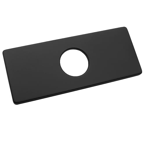 Biaungdo 15,2 cm Lochabdeckplatte, mattschwarze Rosettenplatte, Edelstahl, Badezimmer-Wasserhahnplatte, rechteckige Wasserhahn-Abdeckplatte für 1- oder 3-Loch-Badezimmer-Waschtischarmatur von Biaungdo