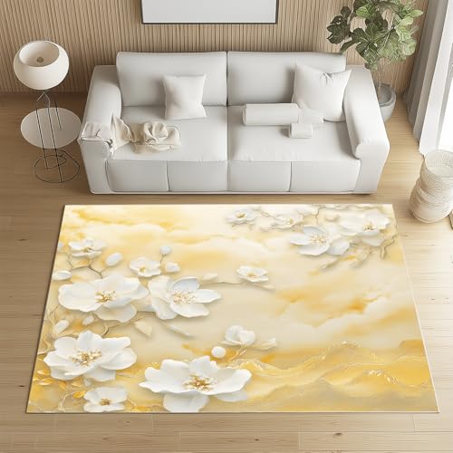 Biauyaii 3D Druck Blumen Teppich Schlafzimmer 240 x 340 cm Moderner Gelb, Gold Teppiche rutschfest Waschbarer RugCarpet Weiche Kurzflor für Küche Esszimmer Kinderzimmer Biauyaii 3D Druck Blumen Teppich Schlafzimmer 240 x 340 cm Moderner Gelb, Gold Teppiche rutschfest Waschbarer RugCarpet Weiche Kurzflor für Küche Esszimmer Kinderzimmer von Biauyaii