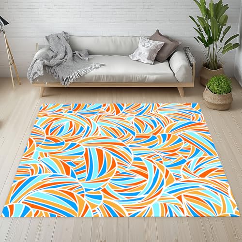 Biauyaii Abstrakte Welle Geometrie Teppich Wohnzimmer Weicher rutschfest 140 x 200 cm Bunt Streifen Carpet Waschbarer Kurzflor Flanell Rug für Schlafzimmer kinderteppich Bettvorleger Küche Biauyaii Abstrakte Welle Geometrie Teppich Wohnzimmer Weicher rutschfest 140 x 200 cm Bunt Streifen Carpet Waschbarer Kurzflor Flanell Rug für Schlafzimmer kinderteppich Bettvorleger Küche von Biauyaii