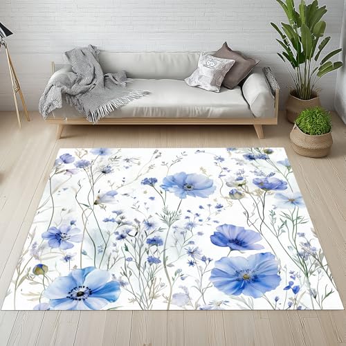 Biauyaii Aquarell Blumenmuster Teppich Wohnzimmer Weicher rutschfest 140 x 200 cm Gradient Blühen Blumen Carpet Waschbarer Kurzflor Flanell Rug für Schlafzimmer kinderteppich Bettvorleger Küche Biauyaii Aquarell Blumenmuster Teppich Wohnzimmer Weicher rutschfest 140 x 200 cm Gradient Blühen Blumen Carpet Waschbarer Kurzflor Flanell Rug für Schlafzimmer kinderteppich Bettvorleger Küche von Biauyaii