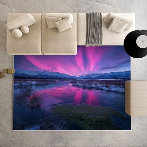 Biauyaii Aurora Winter Teppich Kinderzimmer Waschbarer rutschfest Rug Wasseroberfläche Reflexion Teppich Weiche Kurzflor 80 x 150 cm Carpet für Wohnzimmer Schlafzimmer Bürostuhl Küche Biauyaii Aurora Winter Teppich Kinderzimmer Waschbarer rutschfest Rug Wasseroberfläche Reflexion Teppich Weiche Kurzflor 80 x 150 cm Carpet für Wohnzimmer Schlafzimmer Bürostuhl Küche von Biauyaii