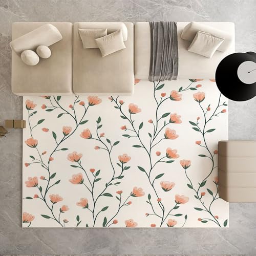 Biauyaii Blumen Blumenzweige Teppich Kinderzimmer Waschbarer rutschfest Rug Pastoral Blumenmuster Teppich Weiche Kurzflor 60 x 110 cm Carpet für Wohnzimmer Schlafzimmer Bürostuhl Küche Biauyaii Blumen Blumenzweige Teppich Kinderzimmer Waschbarer rutschfest Rug Pastoral Blumenmuster Teppich Weiche Kurzflor 60 x 110 cm Carpet für Wohnzimmer Schlafzimmer Bürostuhl Küche von Biauyaii