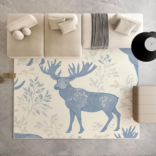 Biauyaii Böhmen Elch Tiere Teppich Wohnzimmer Weicher rutschfest 140 x 200 cm Nebelwald Waldtiere Carpet Waschbarer Kurzflor Flanell Rug für Schlafzimmer kinderteppich Bettvorleger Küche Biauyaii Böhmen Elch Tiere Teppich Wohnzimmer Weicher rutschfest 140 x 200 cm Nebelwald Waldtiere Carpet Waschbarer Kurzflor Flanell Rug für Schlafzimmer kinderteppich Bettvorleger Küche von Biauyaii