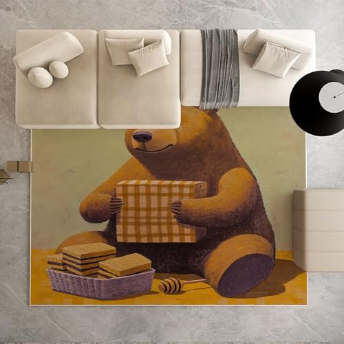 Biauyaii Cartoon Bär Braun Teppich Schlafzimmer 200 x 300 cm Niedlich Tier Teppiche rutschfest Waschbarer RugCarpet Weiche Kurzflor für Küche Esszimmer Kinderzimmer Biauyaii Cartoon Bär Braun Teppich Schlafzimmer 200 x 300 cm Niedlich Tier Teppiche rutschfest Waschbarer RugCarpet Weiche Kurzflor für Küche Esszimmer Kinderzimmer von Biauyaii