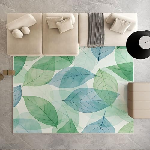 Biauyaii Modern Blatt Artistic Teppich Wohnzimmer Weicher rutschfest 160 x 230 cm Blätter Grün Carpet Waschbarer Kurzflor Flanell Rug für Schlafzimmer kinderteppich Bettvorleger Küche Biauyaii Modern Blatt Artistic Teppich Wohnzimmer Weicher rutschfest 160 x 230 cm Blätter Grün Carpet Waschbarer Kurzflor Flanell Rug für Schlafzimmer kinderteppich Bettvorleger Küche von Biauyaii