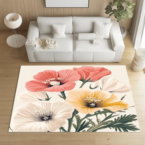 Biauyaii Modern Blumenmuster Teppich Schlafzimmer 180 x 270 cm Blumen Pflanze Teppiche rutschfest Waschbarer RugCarpet Weiche Kurzflor für Küche Esszimmer Kinderzimmer Biauyaii Modern Blumenmuster Teppich Schlafzimmer 180 x 270 cm Blumen Pflanze Teppiche rutschfest Waschbarer RugCarpet Weiche Kurzflor für Küche Esszimmer Kinderzimmer von Biauyaii