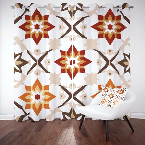 Biauyaii Moderner Indianer Ästhetik Vorhang Verdunkelung 175 x 140 cm 2er Pack Blumen Druck Artistic Vorhänge Blickdicht küchengardinen Wohnzimmer Gardinen Thermovorhang Hitzeschutz für Schlafzimmer von Biauyaii