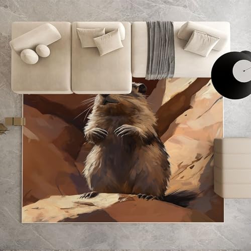 Biauyaii Murmeltier Porträt Teppich Kinderzimmer Waschbarer rutschfest Rug Niedlich Tier Teppich Weiche Kurzflor 60 x 110 cm Carpet für Wohnzimmer Schlafzimmer Bürostuhl Küche Biauyaii Murmeltier Porträt Teppich Kinderzimmer Waschbarer rutschfest Rug Niedlich Tier Teppich Weiche Kurzflor 60 x 110 cm Carpet für Wohnzimmer Schlafzimmer Bürostuhl Küche von Biauyaii