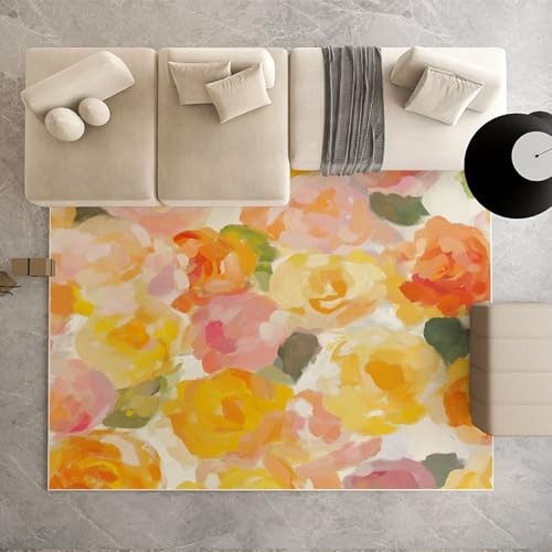 Biauyaii Ölgemälde Stieg Bunt Teppich Kinderzimmer Waschbarer rutschfest Rug Aquarell Blumen Teppich Weiche Kurzflor 60 x 110 cm Carpet für Wohnzimmer Schlafzimmer Bürostuhl Küche Biauyaii Ölgemälde Stieg Bunt Teppich Kinderzimmer Waschbarer rutschfest Rug Aquarell Blumen Teppich Weiche Kurzflor 60 x 110 cm Carpet für Wohnzimmer Schlafzimmer Bürostuhl Küche von Biauyaii