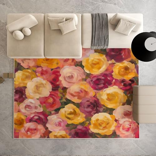 Biauyaii Ölgemälde Stieg Bunt Teppich Kinderzimmer Waschbarer rutschfest Rug Blühen Blumen Teppich Weiche Kurzflor 80 x 150 cm Carpet für Wohnzimmer Schlafzimmer Bürostuhl Küche Biauyaii Ölgemälde Stieg Bunt Teppich Kinderzimmer Waschbarer rutschfest Rug Blühen Blumen Teppich Weiche Kurzflor 80 x 150 cm Carpet für Wohnzimmer Schlafzimmer Bürostuhl Küche von Biauyaii