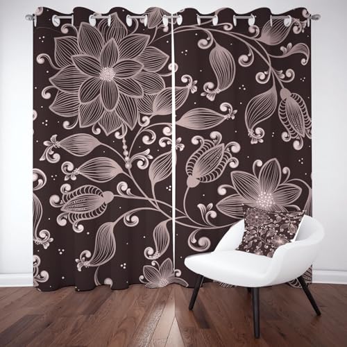 Biauyaii Vintage Blühen Blumen Vorhang mit Verdunkelung H210 x B132 cm 2er Pack Abstrakte Blumenmuster Vorhänge Blickdicht für Küche Balkontür Schlafzimmer Gardinen Hitzeschutz Türvorhang mit Ösen Biauyaii Vintage Blühen Blumen Vorhang mit Verdunkelung H210 x B132 cm 2er Pack Abstrakte Blumenmuster Vorhänge Blickdicht für Küche Balkontür Schlafzimmer Gardinen Hitzeschutz Türvorhang mit Ösen von Biauyaii