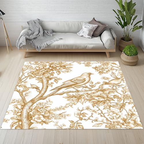 Biauyaii Vögel Filialen Blumen Teppich Wohnzimmer Weicher rutschfest 120 x 170 cm Orientalisch Handgezeichnet Carpet Waschbarer Kurzflor Flanell Rug für Schlafzimmer kinderteppich Bettvorleger Küche Biauyaii Vögel Filialen Blumen Teppich Wohnzimmer Weicher rutschfest 120 x 170 cm Orientalisch Handgezeichnet Carpet Waschbarer Kurzflor Flanell Rug für Schlafzimmer kinderteppich Bettvorleger Küche von Biauyaii
