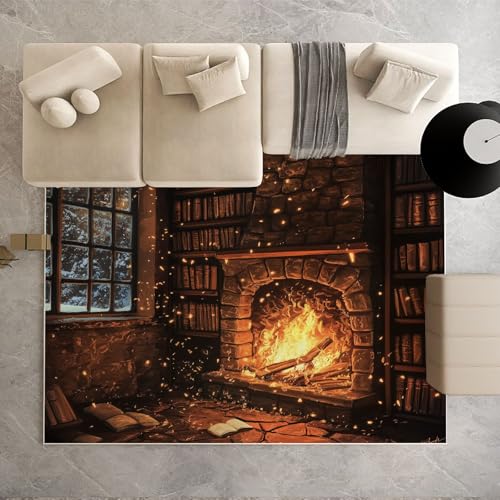 Biauyaii Winter Lagerfeuer Teppich Schlafzimmer 200 x 300 cm Verbrennung Flamme Teppiche rutschfest Waschbarer RugCarpet Weiche Kurzflor für Küche Esszimmer Kinderzimmer Biauyaii Winter Lagerfeuer Teppich Schlafzimmer 200 x 300 cm Verbrennung Flamme Teppiche rutschfest Waschbarer RugCarpet Weiche Kurzflor für Küche Esszimmer Kinderzimmer von Biauyaii