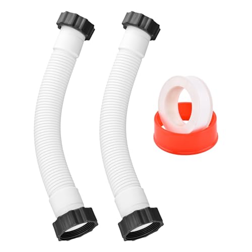 Flexibles Wasser-Poolschlauch-Set für Filterpumpe und Salzwassersysteme, Weiß, 2 Stück von Bibabala