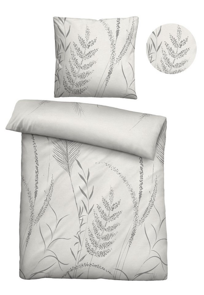 Biberna Bettwäsche 0840518, Flanell, 2 teilig, kuschelig warm, samtweich, Melange, 100% Baumwolle, made in Germany von Biberna