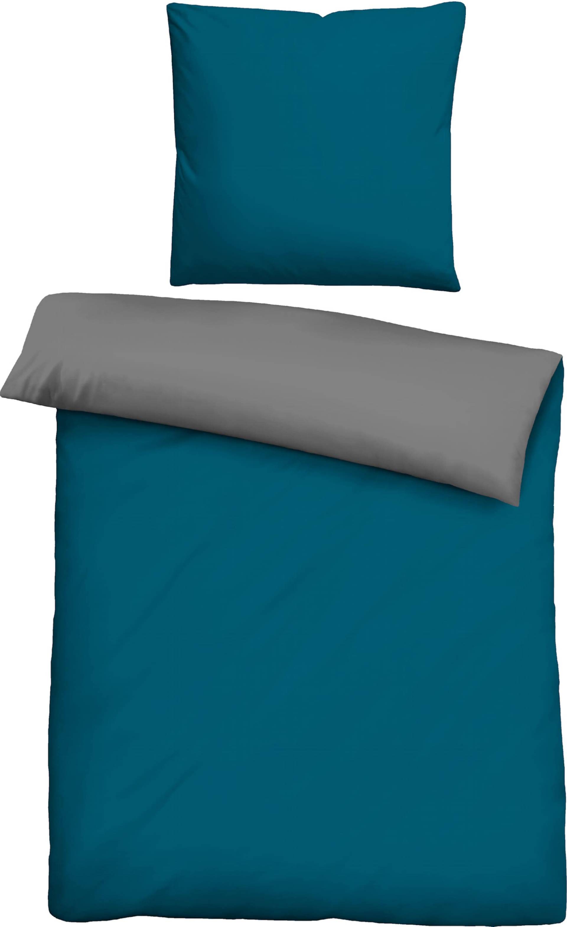 Bettwäsche in blau-grau von Biberna von Biberna