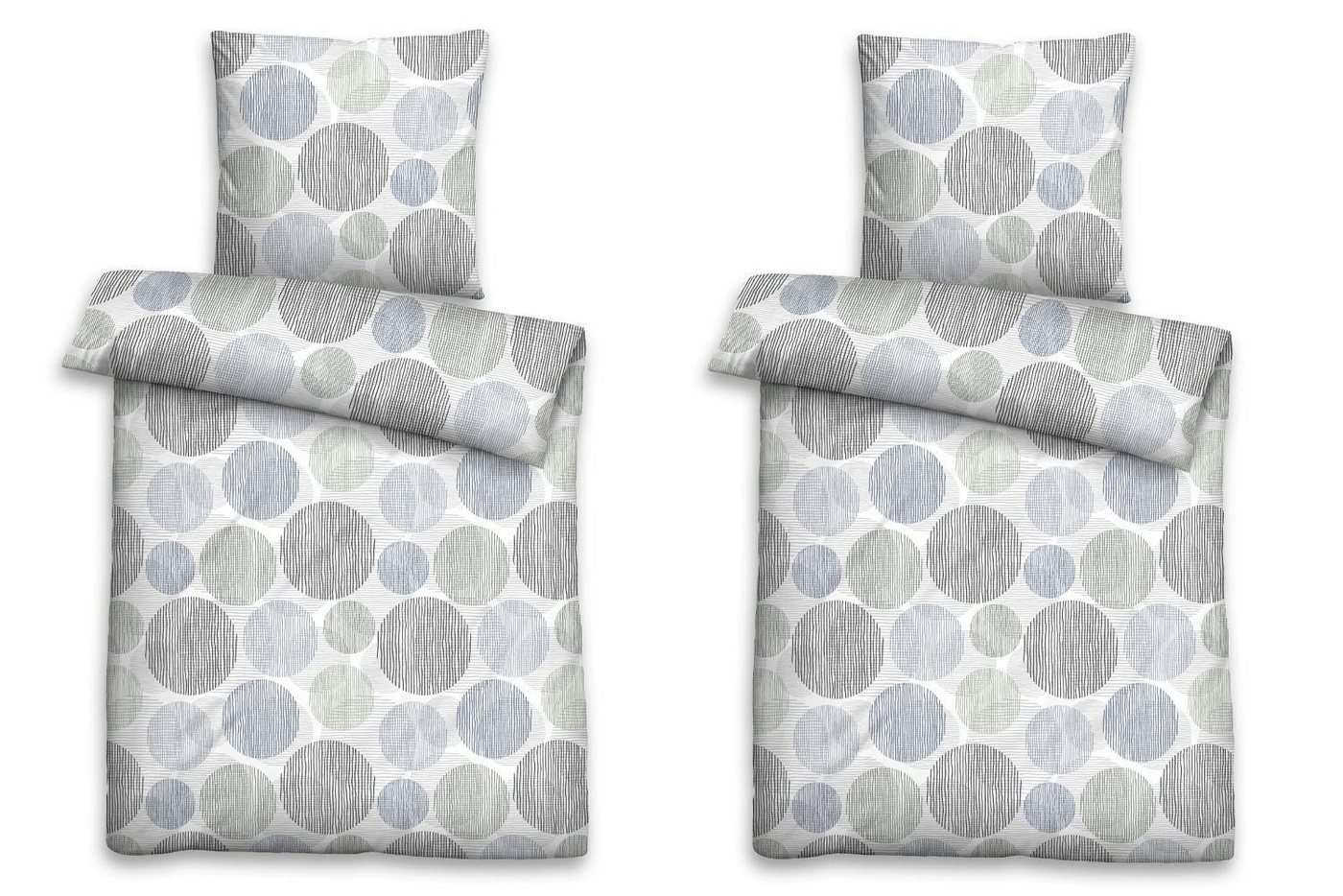 Biberna Bettwäsche BANYA, 135 x 200 cm, Grau, Polyester, Kreise, Mikrofaser, 4 teilig, mit Reißverschluss Biberna Bettwäsche BANYA, 135 x 200 cm, Grau, Polyester, Kreise, Mikrofaser, 4 teilig, mit Reißverschluss von Biberna