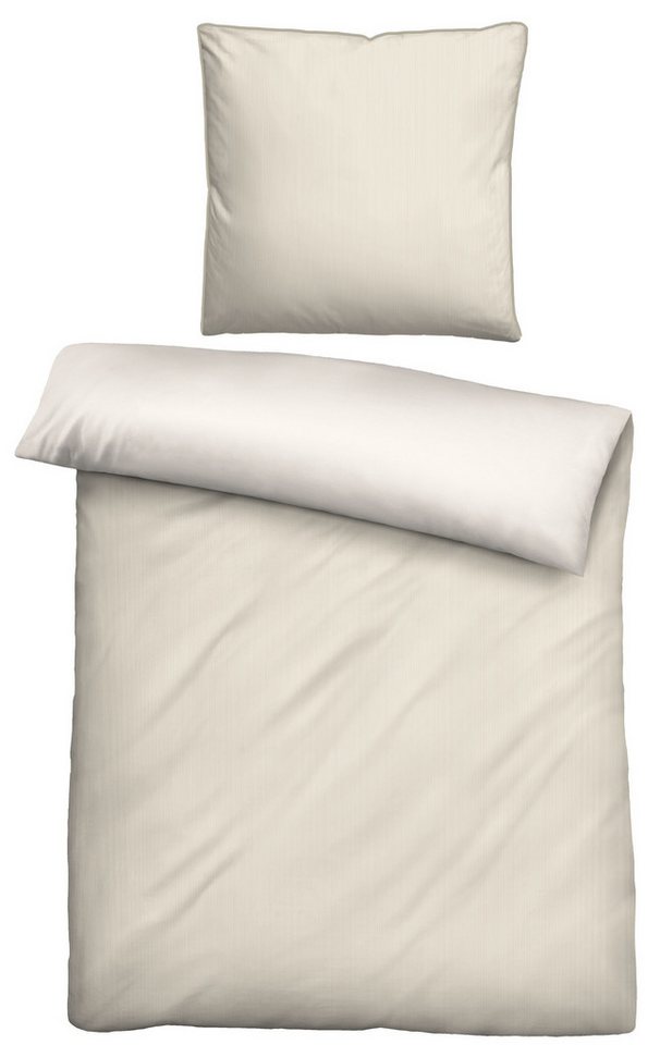 Biberna Bettwäsche Biberna Mako-Baumwoll-Satin Bettwäsche 'Uni' 135 x 200 cm von Biberna