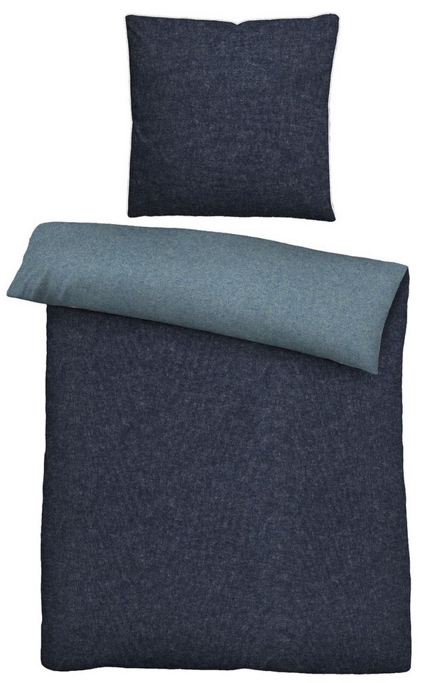 Biberna Bettwäsche Biberna Melange- Flanell Bettwäsche 'Uni' 135 x 200 cm Dunkelblau Biberna Bettwäsche Biberna Melange- Flanell Bettwäsche 'Uni' 135 x 200 cm Dunkelblau von Biberna