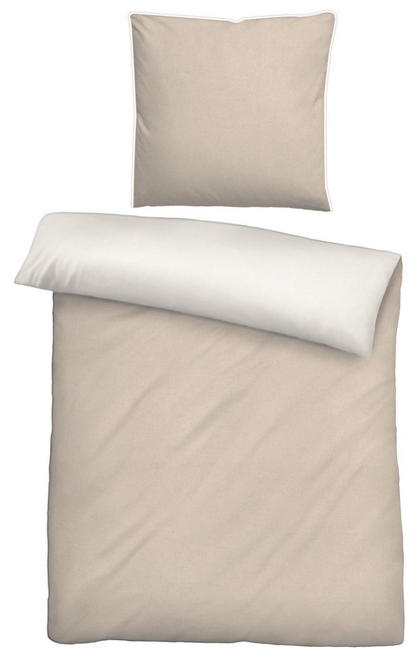 Biberna Bettwäsche Biberna Melange- Flanell Bettwäsche 'Uni' 135 x 200 cm von Biberna