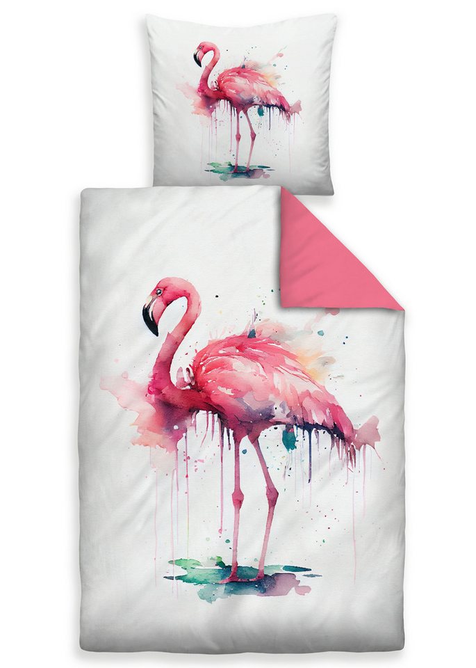 Biberna Bettwäsche Biberna Renforcé Bettwäsche "Flamingo" 135 x 200 cm Koralle Biberna Bettwäsche Biberna Renforcé Bettwäsche "Flamingo" 135 x 200 cm Koralle von Biberna