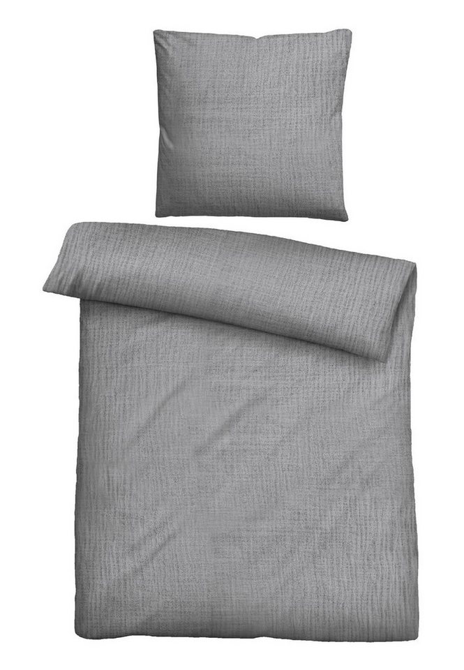 Biberna Bettwäsche biberna Bettwäsche Musselin, gekreppte Optik und Struktur, mit Knopfverschluss Biberna Bettwäsche biberna Bettwäsche Musselin, gekreppte Optik und Struktur, mit Knopfverschluss von Biberna