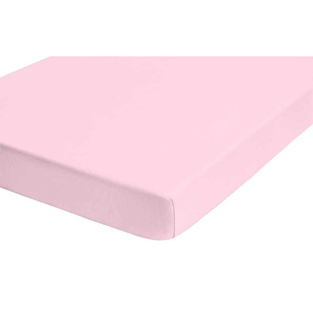 Biberna Jersey Elasthan Boxspringbett Spannbettlaken 90x200 cm - 100x200 cm Rose von Biberna