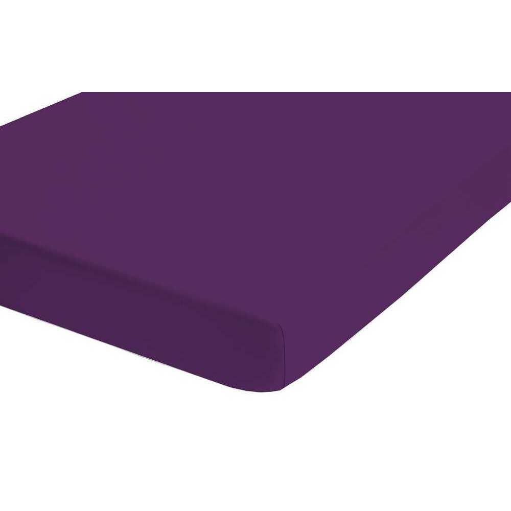 Biberna Jersey-Stretch Spannbettlaken Spannbetttuch 140x200 cm - 160x200 cm Dunkel Violett von Biberna