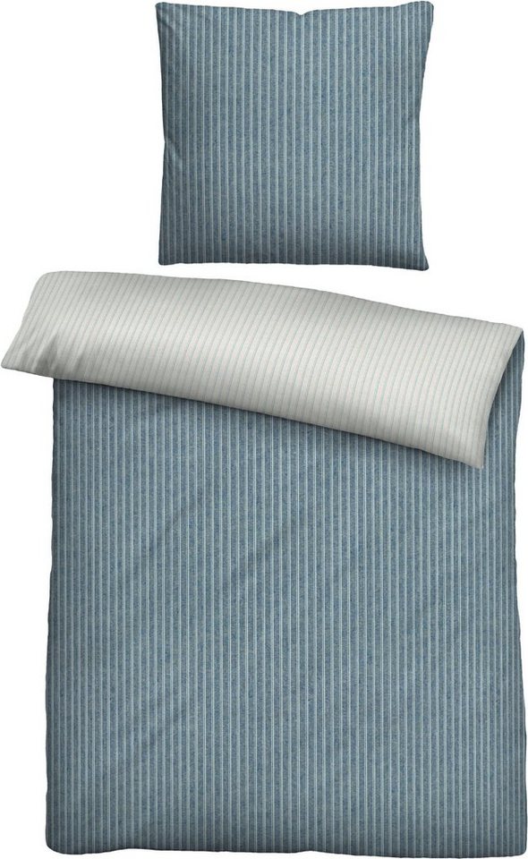 Biberna Wendebettwäsche Tillmann, Flanell, 2 teilig, kuschelig warm im Winter, gestreifte Bettwäsche mit Wendeoptik Biberna Wendebettwäsche Tillmann, Flanell, 2 teilig, kuschelig warm im Winter, gestreifte Bettwäsche mit Wendeoptik von Biberna