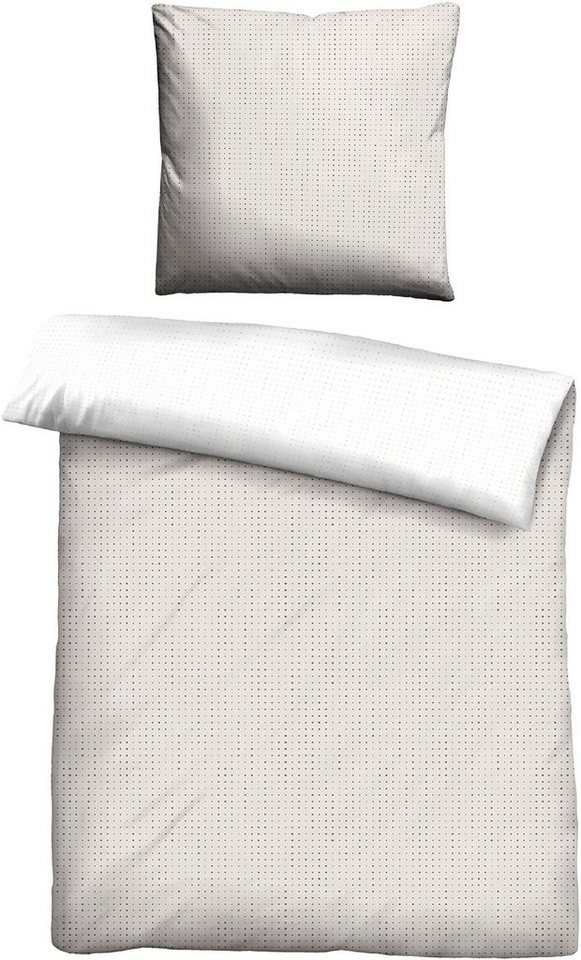 Biberna Wendebettwäsche Combinate in Gr. 135x200, 155x220 oder 200x200 cm, Mako-Satin, 2 teilig, Bettwäsche aus Baumwolle, zeitlose Bettwäsche mit Wendeoptik von Biberna