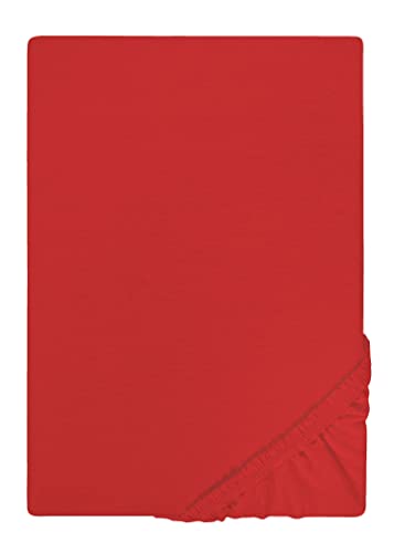 biberna Jersey-Spannbetttuch 0077155 rot 1x 140x200 cm - 160x200 cm von biberna