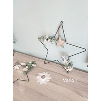 Metallstern Mit Eukalyptus - Groß Und Klein Weihnachtsstern Trockenblumen Weihnachtsdeko Trockenblumenkranz Trockenblumenstern Geschenk von BibisDekoSchmiede