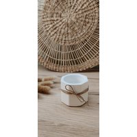 Teelichthalter/Handmade Deko Boho Raysin Weiß Kerze Tischdeko Geschenk von BibisDekoSchmiede