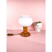 Vintage Lampe Kugel, Kugellampe Auf Holzfuß, 70Er, Pilzlmape Vintage Lampe Kugel, Kugellampe Auf Holzfuß, 70Er, Pilzlmape von Bibivin