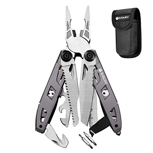 BIBURY 18 in 1 Multitool zang, Taschenwerkzeug, Titan-Griff Design Faltbares Multitools Edelstahl, Multiwerkzeug, Multifunktionale mit Schraubendreher Säge für Camping Reparieren, Geschenke für Männer BIBURY 18 in 1 Multitool zang, Taschenwerkzeug, Titan-Griff Design Faltbares Multitools Edelstahl, Multiwerkzeug, Multifunktionale mit Schraubendreher Säge für Camping Reparieren, Geschenke für Männer von BIBURY