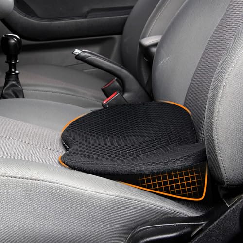 Bibykivn Autositzkissen Ergonomisches Sitzkissen Auto, Sitzkissen Orthopädisch Memory Foam Keilkissen Auto Abnehmbar, Schmerzlinderung Lange Reisen für Auto Bürostuhl Bett Rollstuhl (Schwarz) von Bibykivn