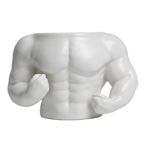 Keramik-Kaffeetasse mit Griff - Künstlerische Tasse, Einzigartiger Espressobecher mit Body-Art Design, Lustige Design-Tasse für Kaffee oder Tee,Porzellantasse als Dekoration oder Geschenk (D, Weiß) von Bibykivn