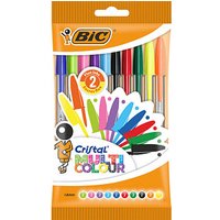 BIC Kugelschreiber CRISTAL MULTICO transparent, Schreibfarbe: farbsortiert, 10 St. von Bic