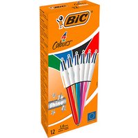 BIC 4-Farben-Kugelschreiber 4 Colours Shine farbsortiert, Schreibfarbe: blau, schwarz, rot, grün, 12 St. von Bic