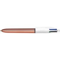 BIC 4-Farben-Kugelschreiber 4 Colours Shine rosegold, Schreibfarbe: blau, schwarz, rot, grün, 1 St. von Bic