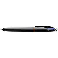 BIC 4-Farben-Kugelschreiber 4 Colours PRO schwarz/orange, Schreibfarbe: blau, rot, schwarz, grün, 1 St. von Bic