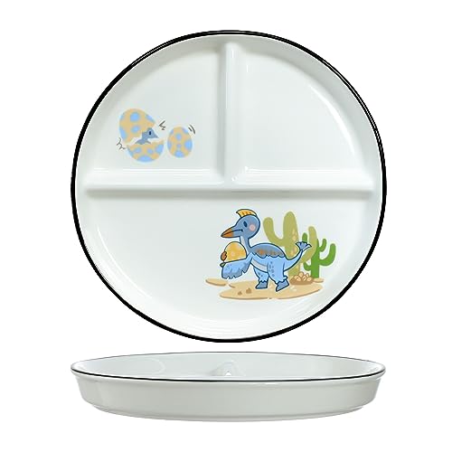 1 x Keramik-Dinosaurier-Portionskontrollteller für rationales Essen, geteilter Dessertteller, Salatteller, Speiseteller, Blau, 20,3 cm 1 x Keramik-Dinosaurier-Portionskontrollteller für rationales Essen, geteilter Dessertteller, Salatteller, Speiseteller, Blau, 20,3 cm von Bicuzat