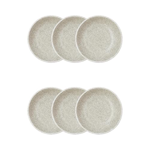 Bidasoa Element Hydrozero Set 6 Pl tief 20 Element Cream Hydrozer, 20 cm, Porzellan, mikrowellengeeignet, stapelbar von Bidasoa